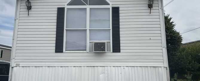 White siding with white skirting